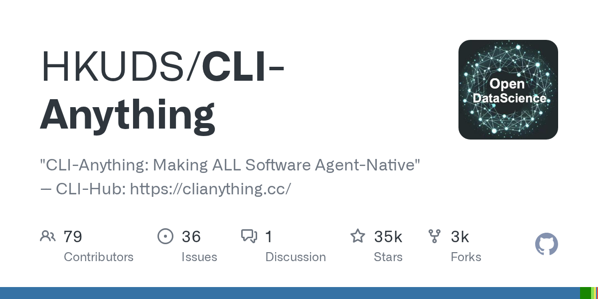CLI-Anything GitHub 预览图