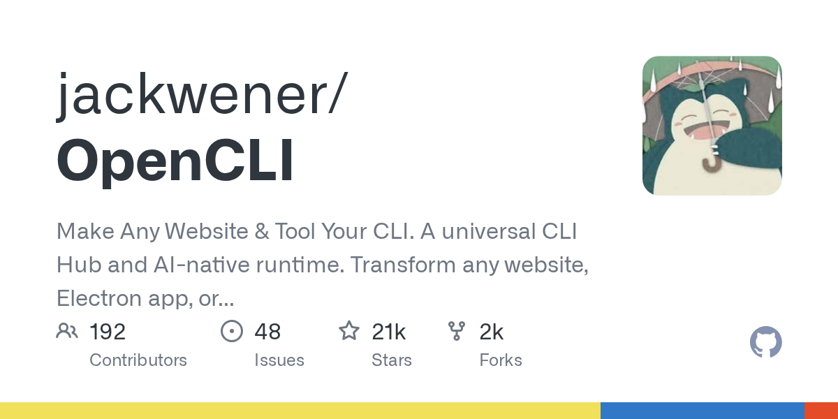 OpenCLI GitHub 预览图